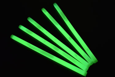 12 inch 15mm Green Premium Glow Sticks- 10 Per Package